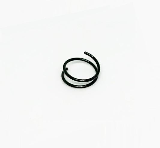 Black Spiral Double Nose Ring Hoop and Nose Piercing
