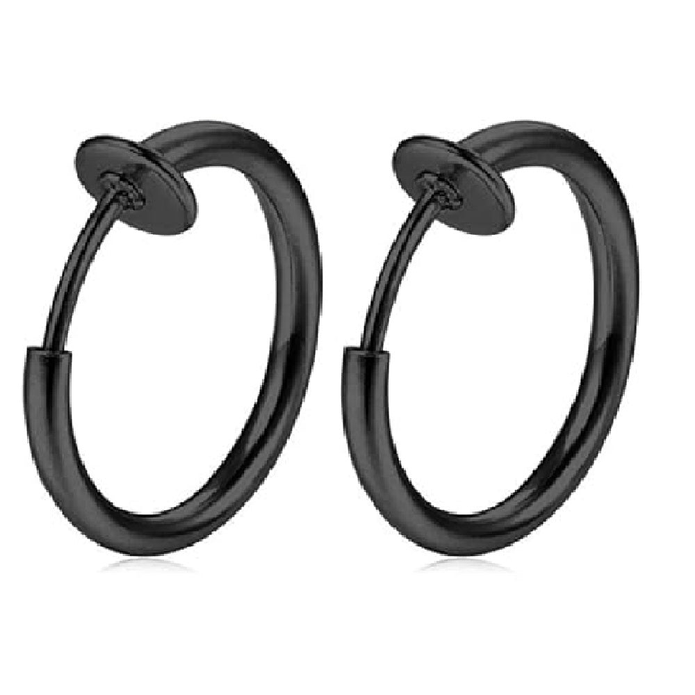 Black Fake Nose Lip Earring Ring Hoop 20G Nose Hoop Rings