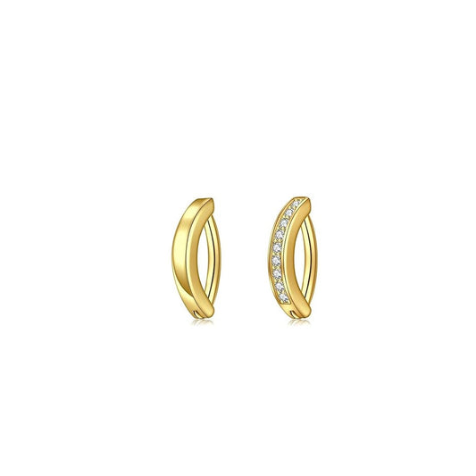 2 Piece Gold Plated Hinge Closure Cubic Zirconia Belly Bar