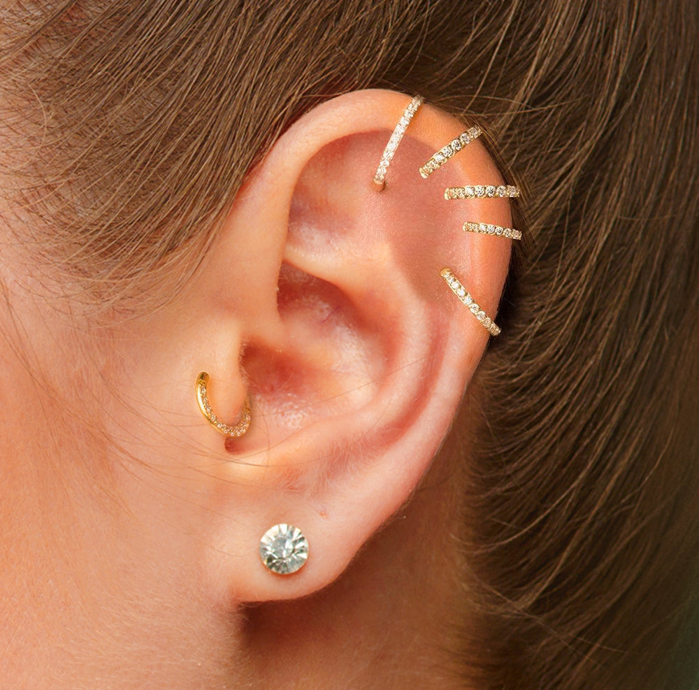 Crystal Conch Piercing and Septum Piercing