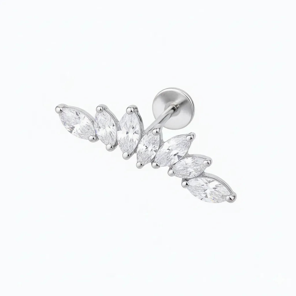 Crystal Curved Titanium Piercing
