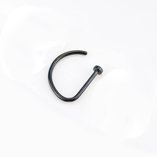 Fake Septum Nose Ring Hoops Ears and Nose Piercing Black