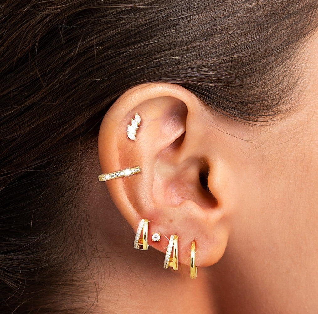 Crystal Clicker 6 Piece Ear Piercing Set