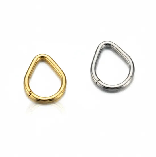 Drop Shape Hinged Septum Nose Ring