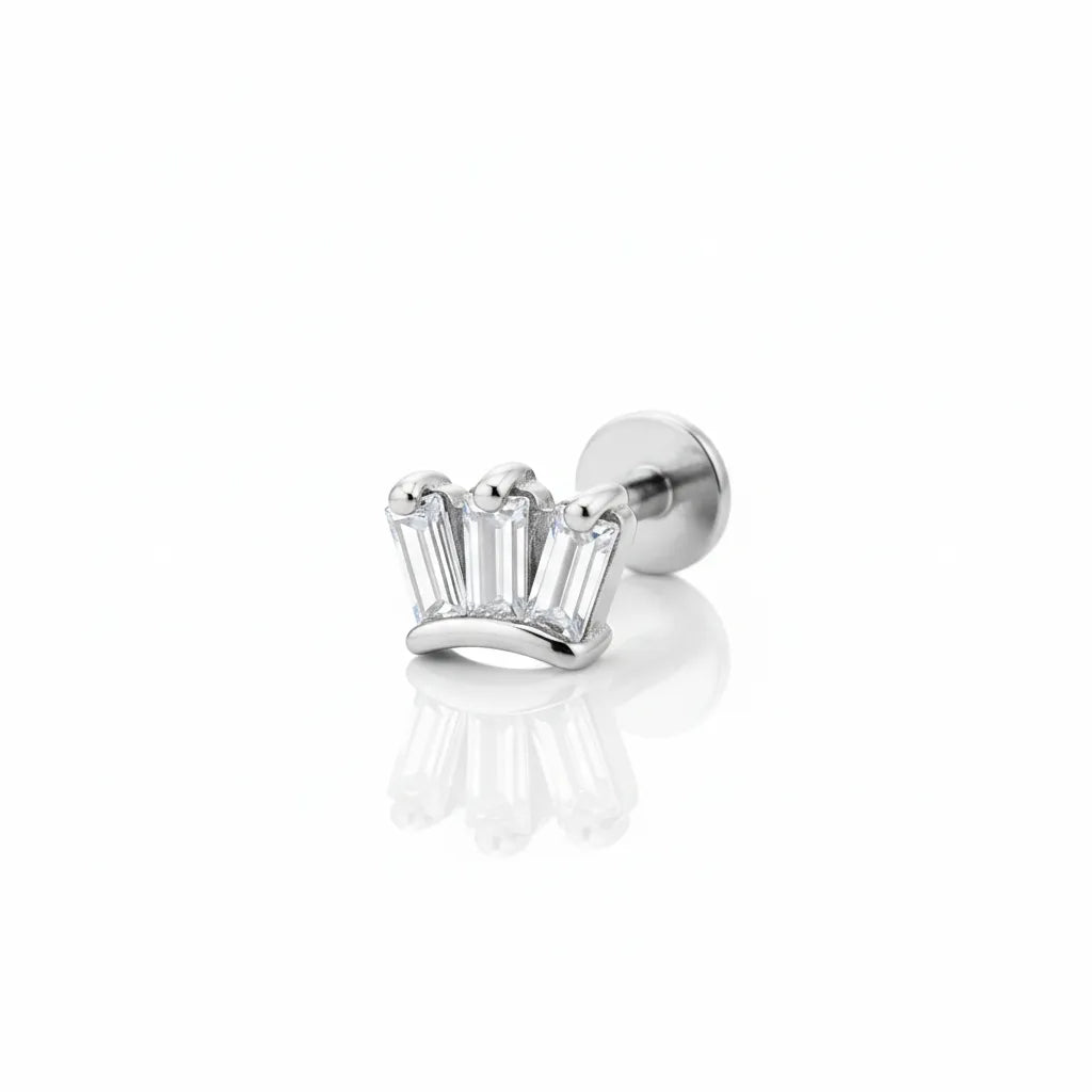 Stainless Steel Crown Stud Piercing
