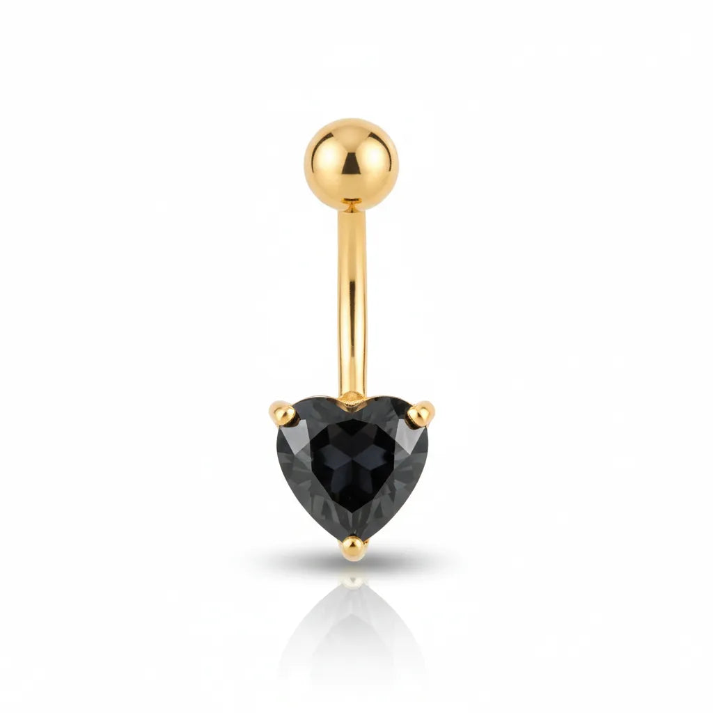 Sparkling Heart Crystal Belly Bar