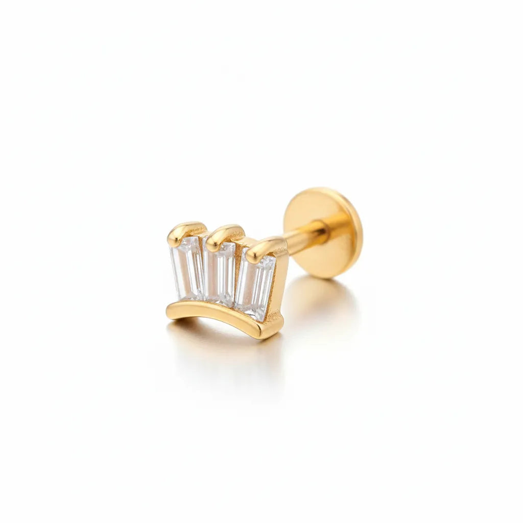 Stainless Steel Crown Stud Piercing