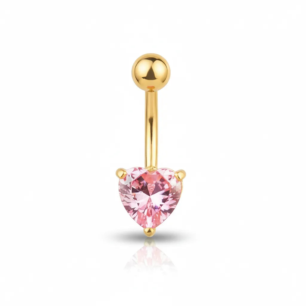 Sparkling Heart Crystal Belly Bar
