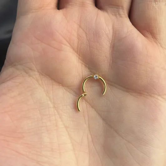 Crystal Single Stones Conch Piercing and Septum Piercing