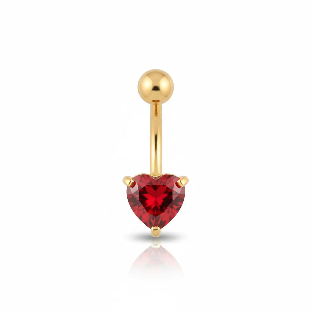 Sparkling Heart Crystal Belly Bar