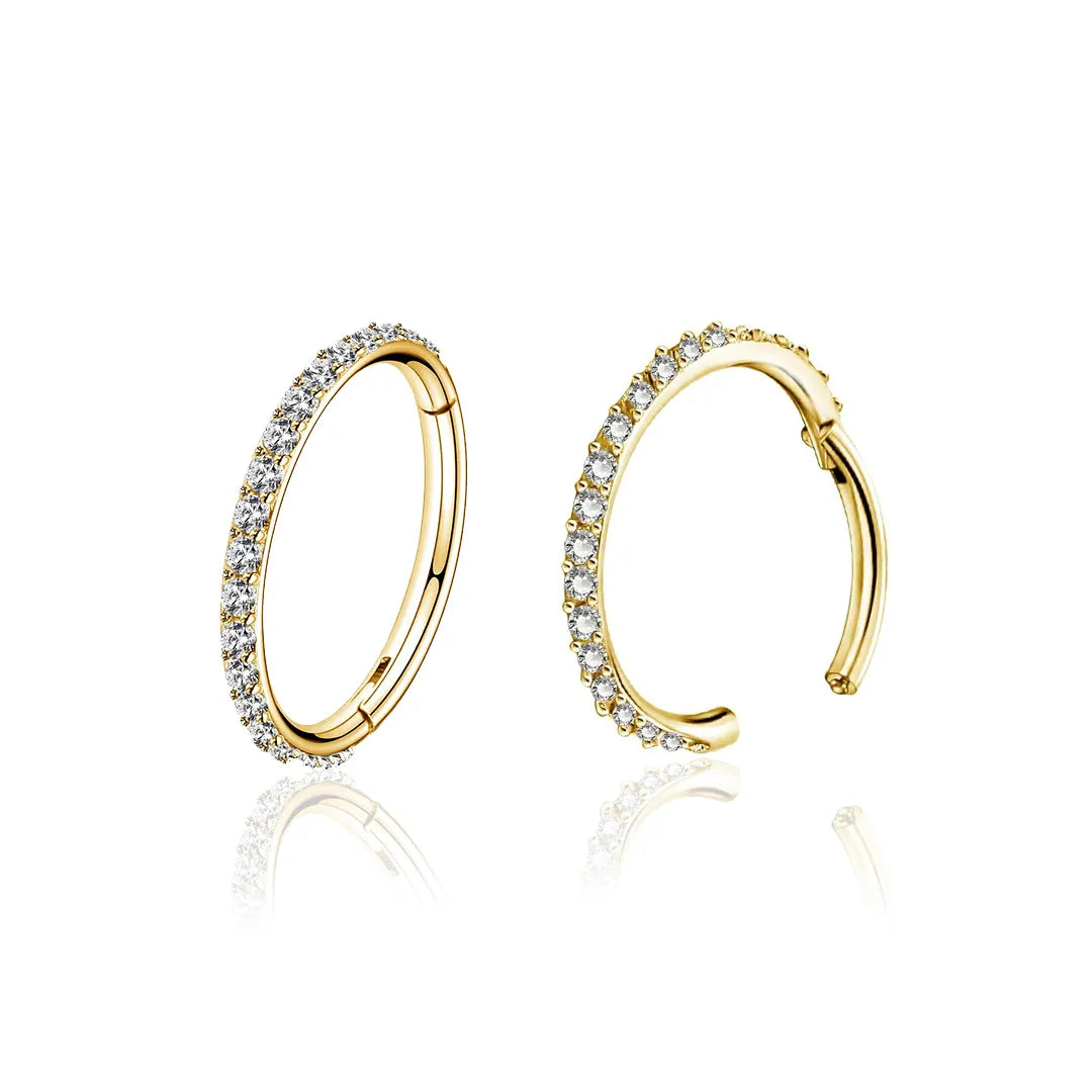 Crystal Hinged Segment Rook Piercing