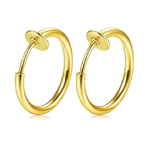 Gold Fake Nose Lip Earring Ring Hoop 20G Nose Hoop Rings