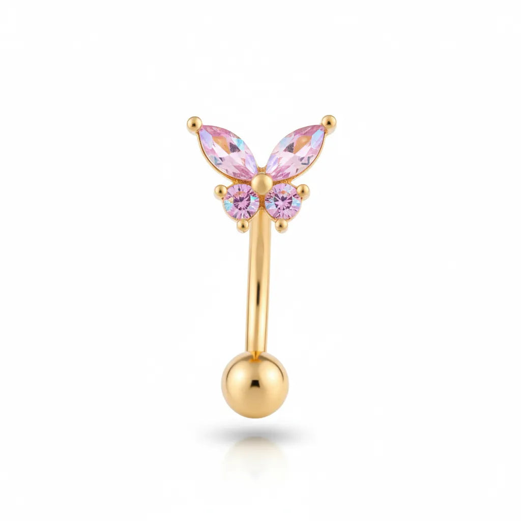 Surgical Steel Butterfly Belly Bar Piercing