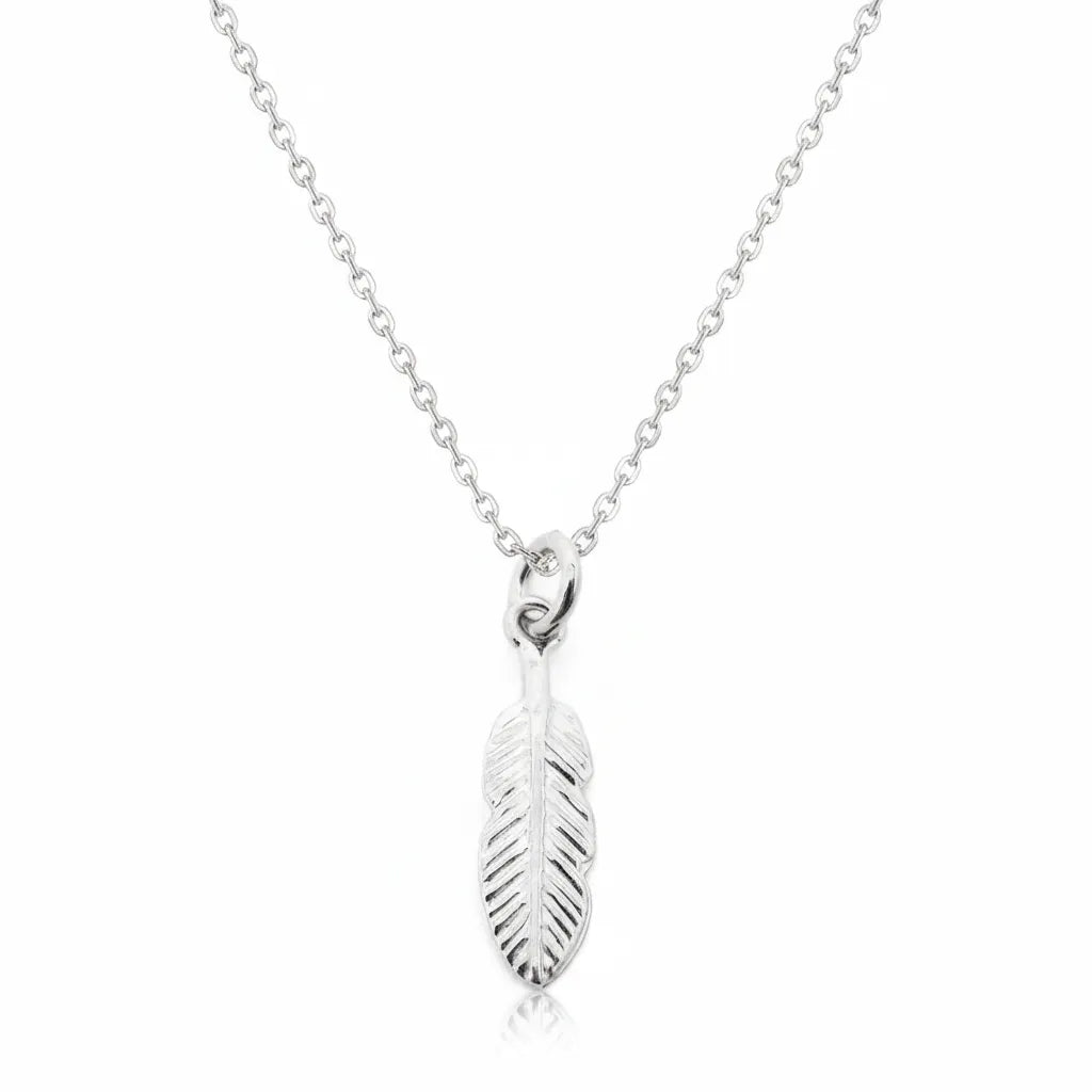 Minimalist Silver Skeleton Leaf Pendant Necklace
