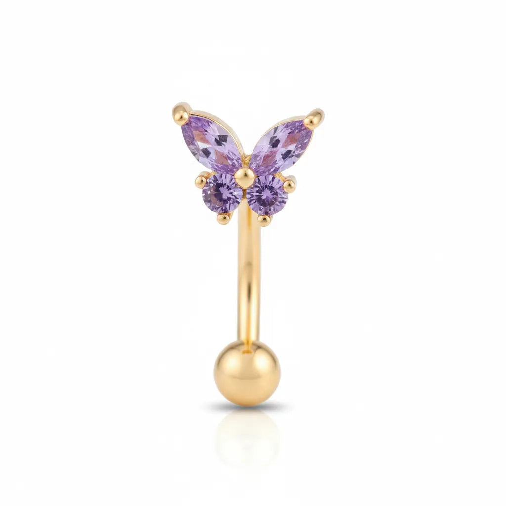 Surgical Steel Butterfly Belly Bar Piercing