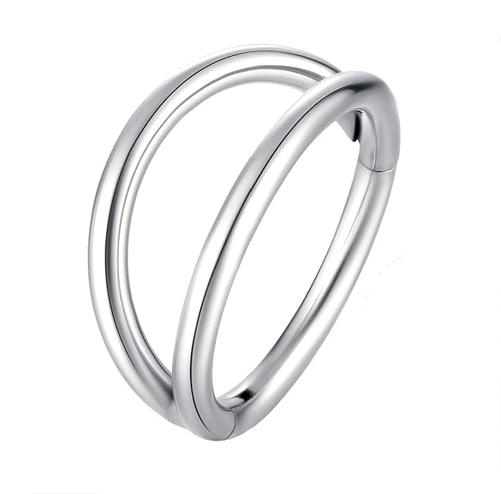 Gold Classic Double Nose Piercing and Clicker Double Nose Ring