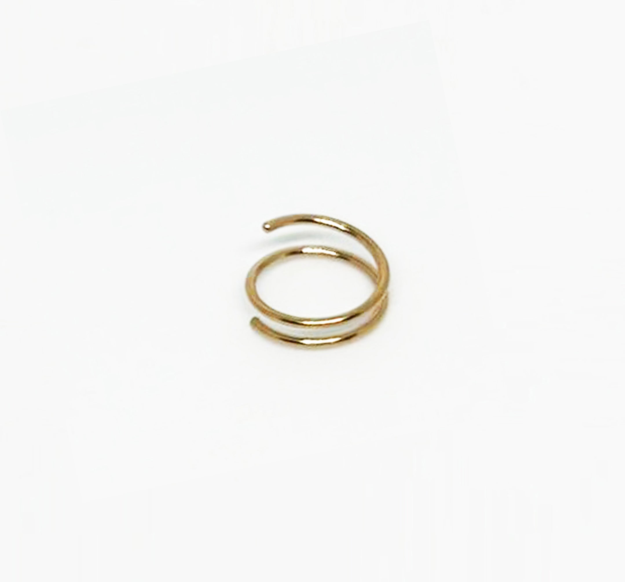 Rose Gold Spiral Double Nose Ring Hoop and Nose Piercing