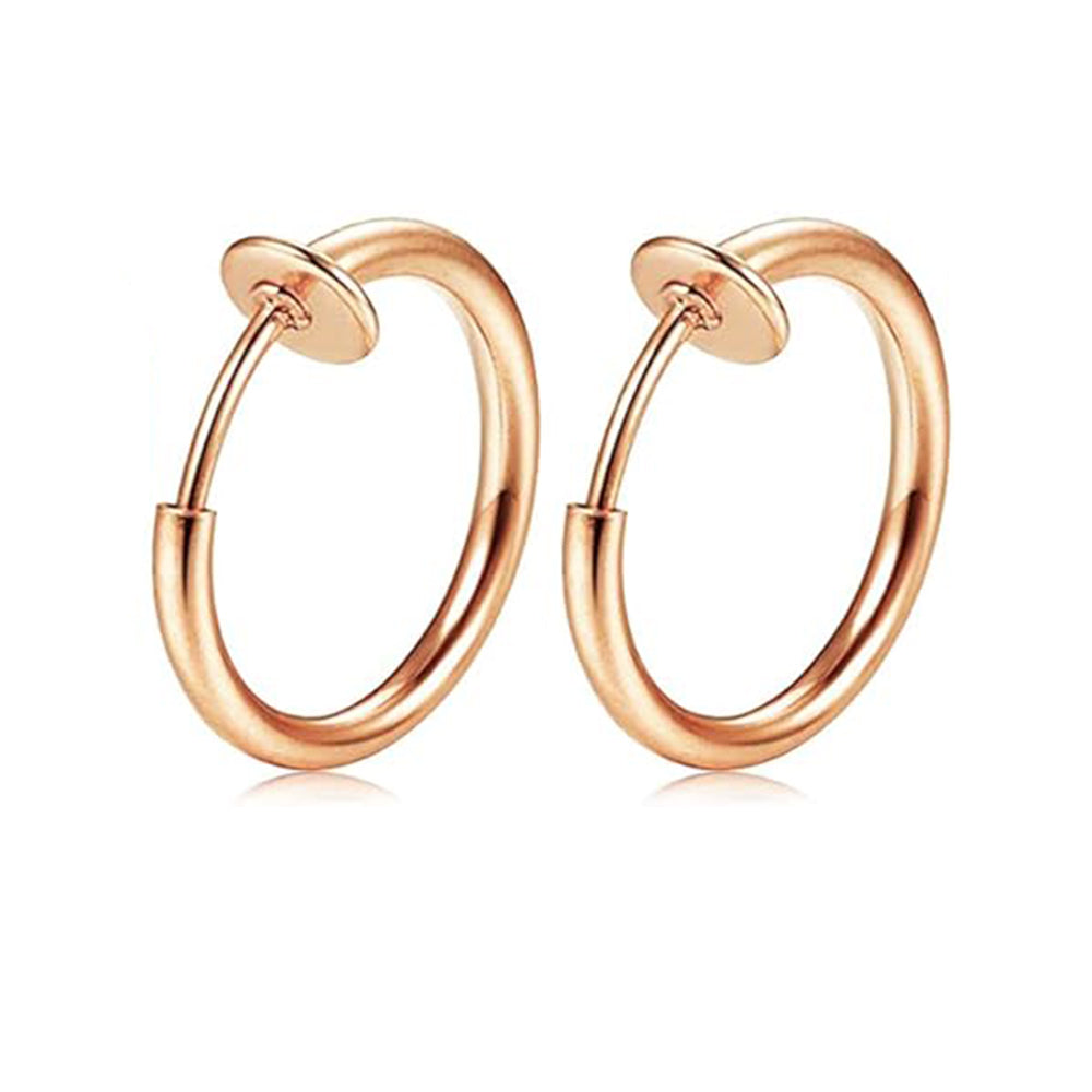 Rose Gold Fake Nose Lip Earring Ring Hoop 20G Nose Hoop Rings