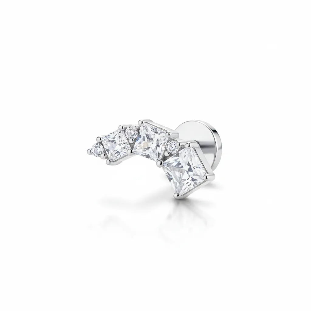 Diamond earring on a white background