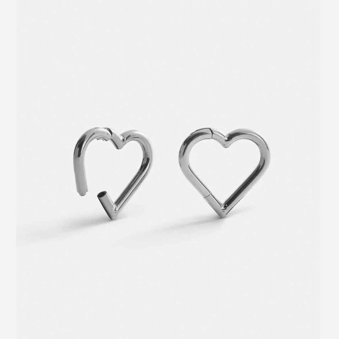 Heart Clicker Rook Piercing and Hoop