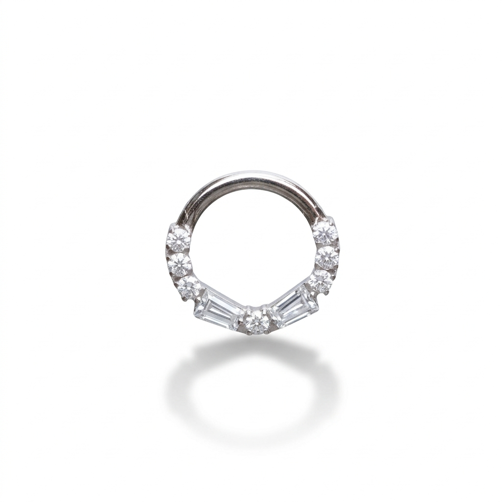 Titanium Gold Crystal Daith Piercing and Clicker