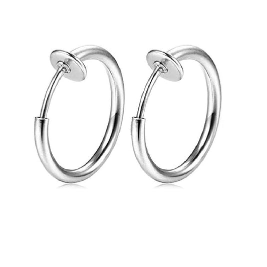 Silver Fake Nose Lip Earring Ring Hoop 20G Nose Hoop Rings