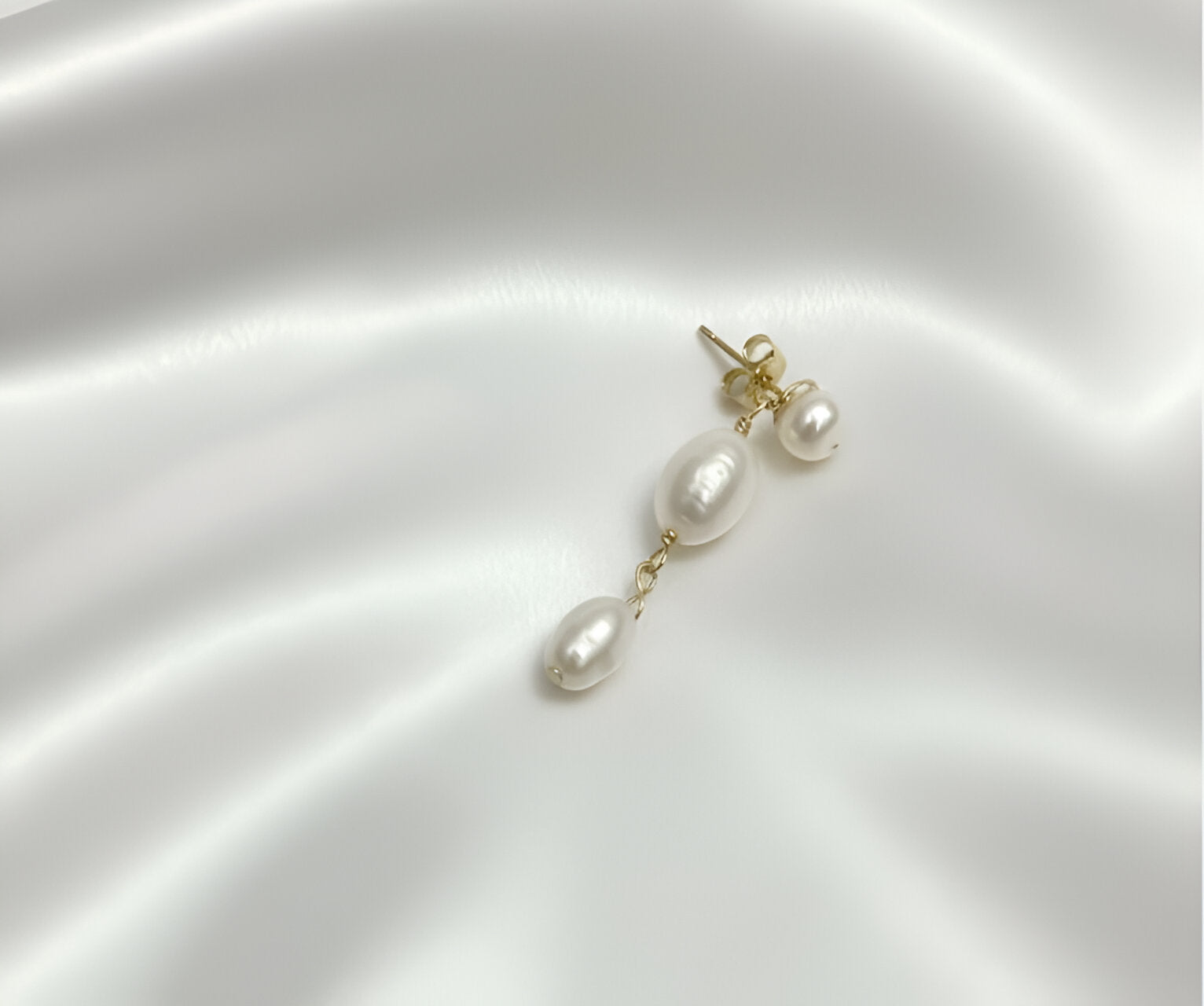 Gold Filled Silva Opale Silver Double Pearl Earrings