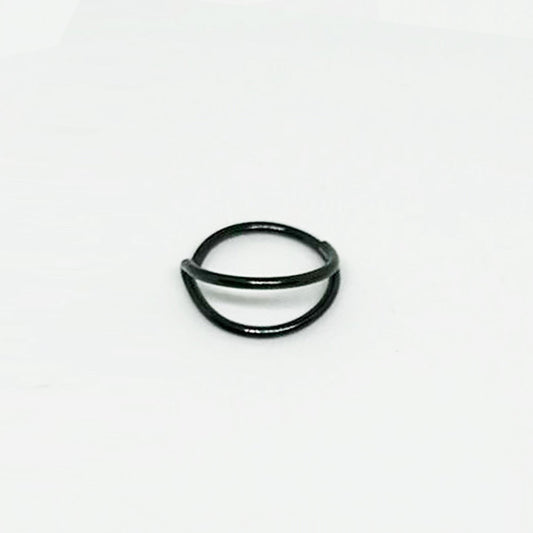 Black Colour Nose Ring With Stud Double Hoop Nose Ring