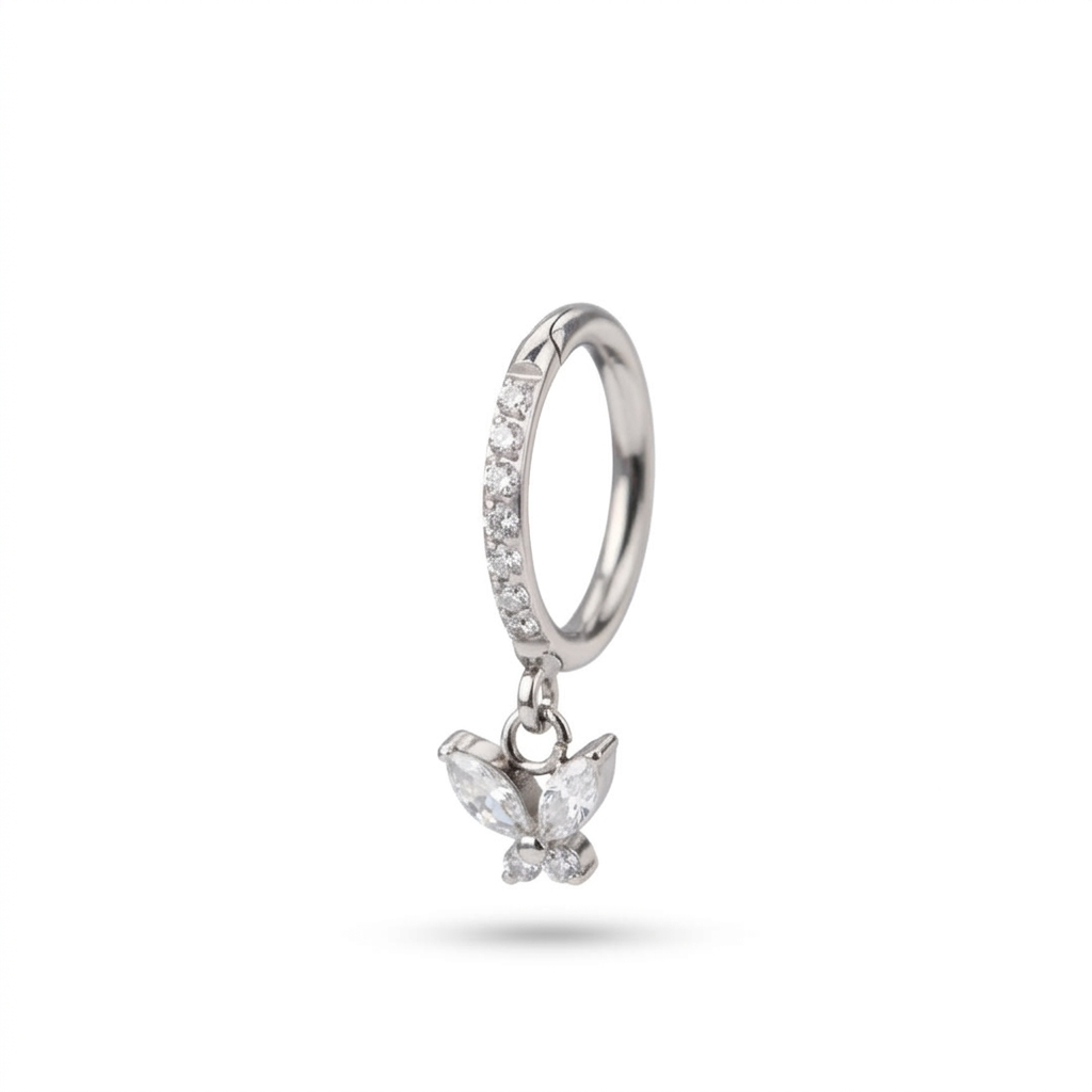 butterfly-cz-paved-hoop-piercing-silver-product