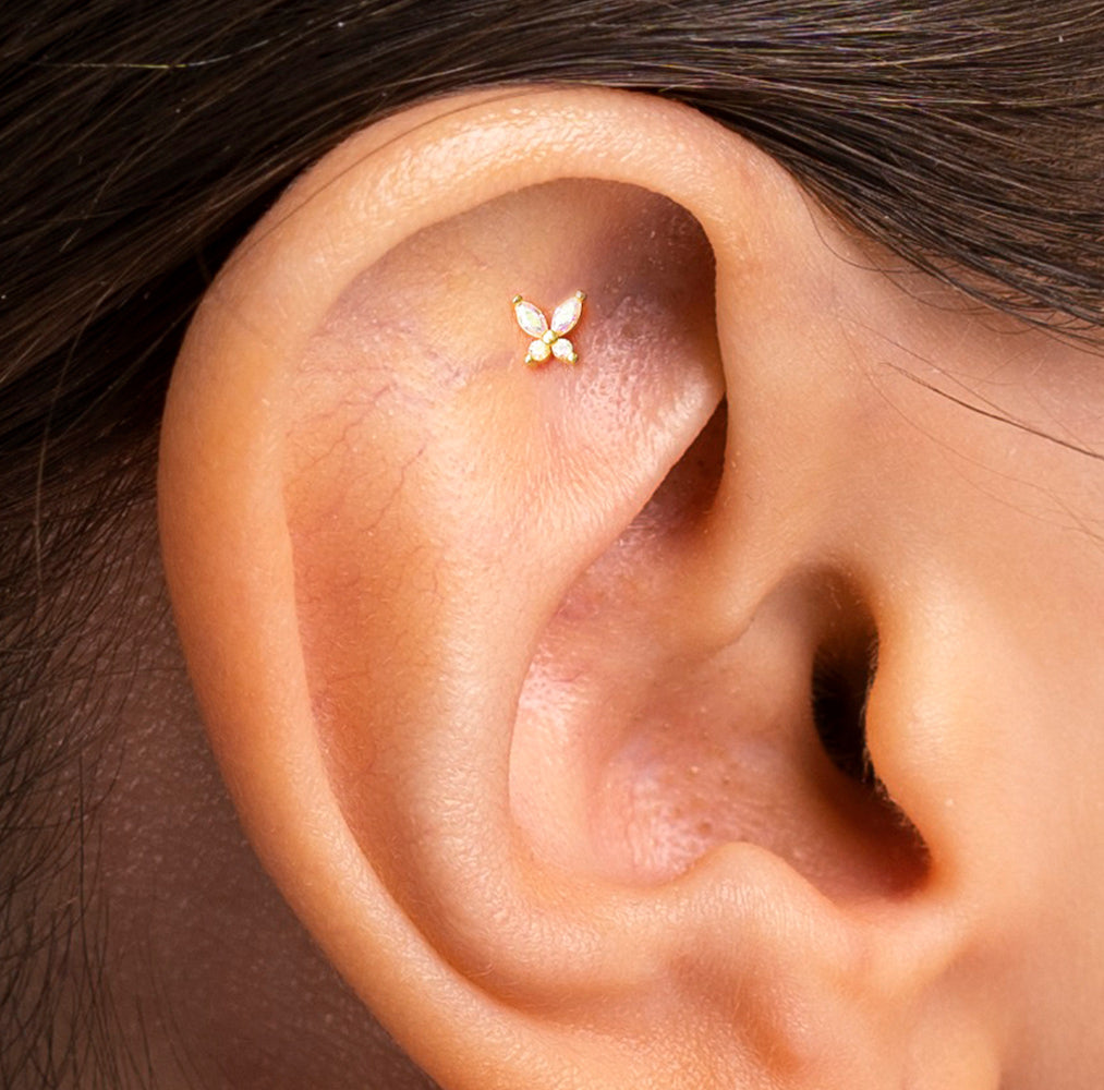 Butterfly Rook Piercing Cartilage Hoop Earring