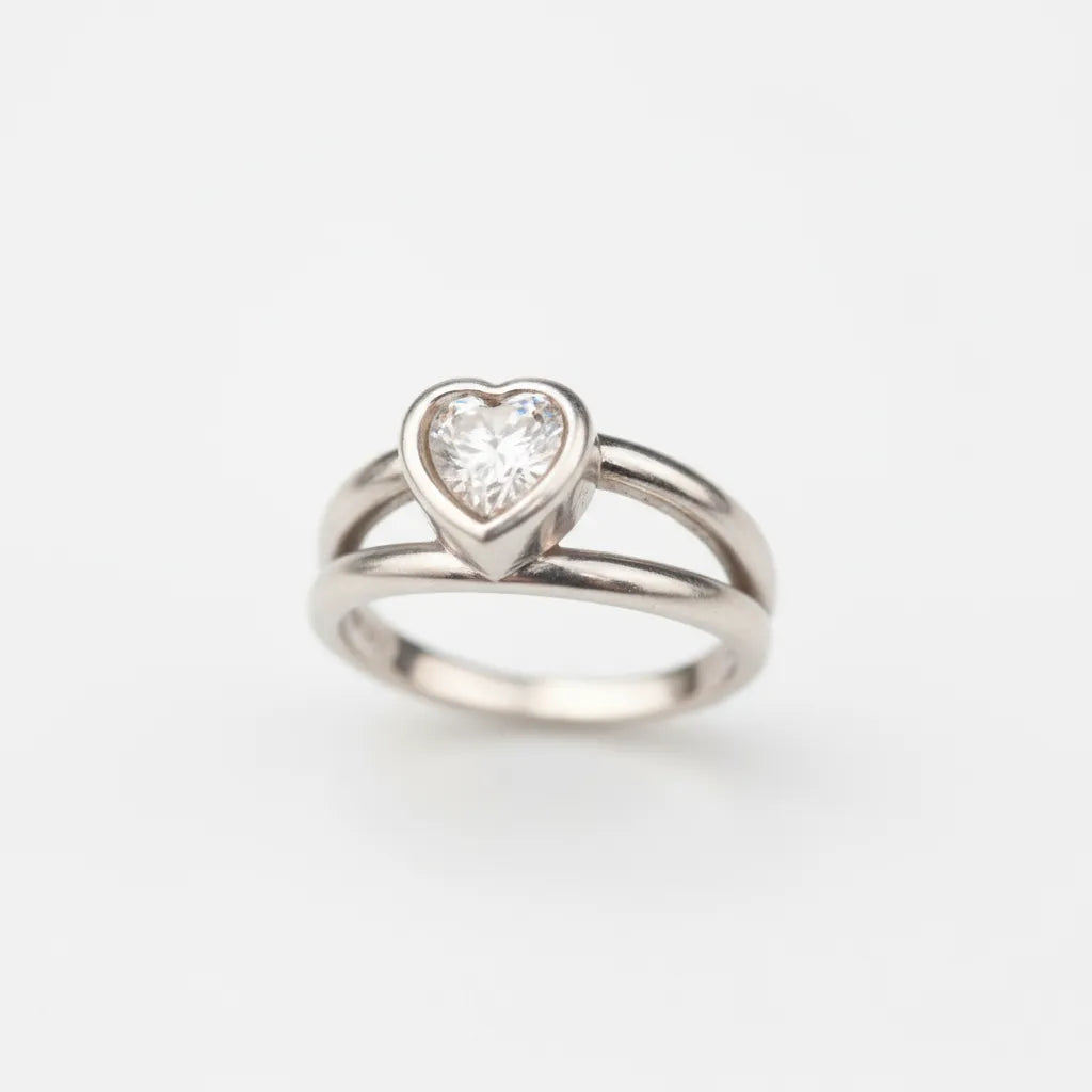 Crystal Heart Clicker Double Rook Piercing