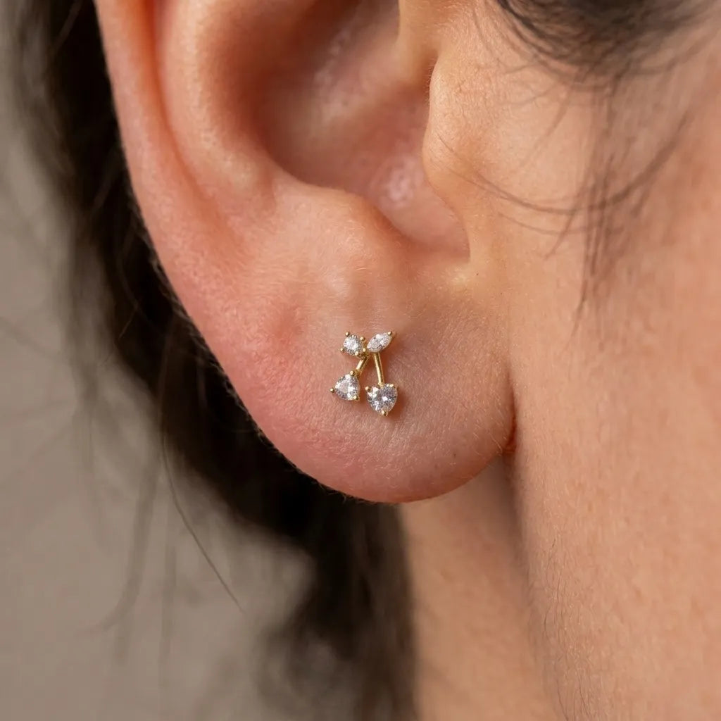 Stainless Steel Chery Labret Stud