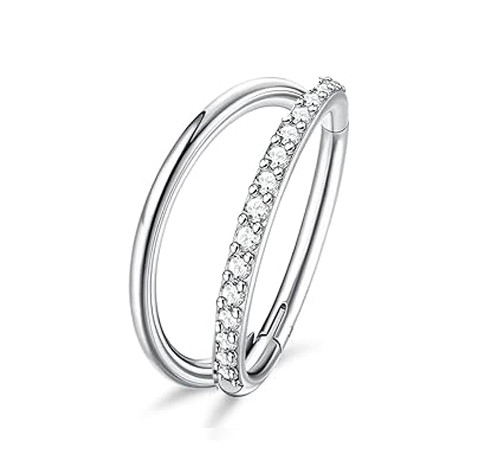 Crystal Clicker Tragus Piercing Hoop Earring