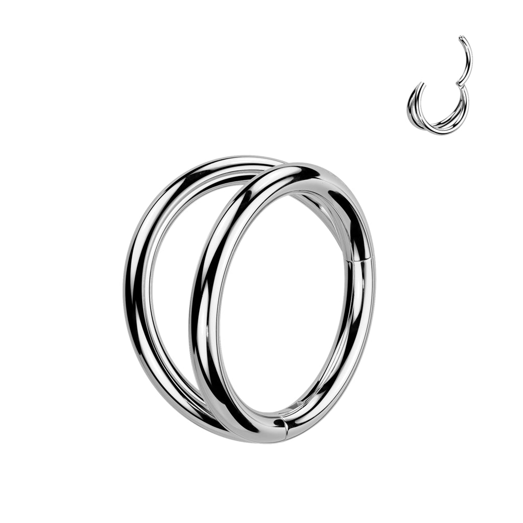 Classic Double Conch Piercing and Hoop Piercing