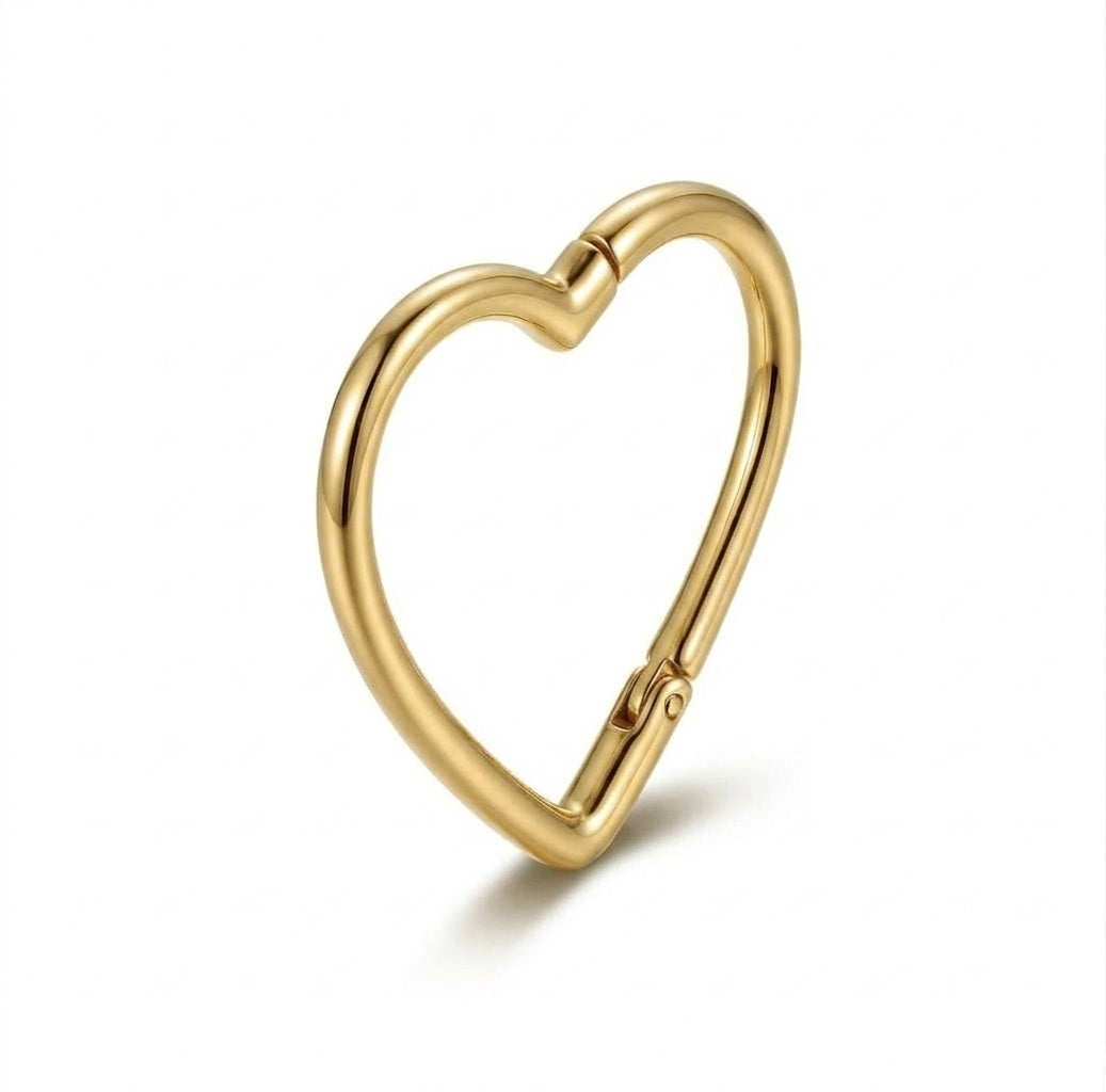 Heart Clicker Nose Ring Hoop – Gold or Silver