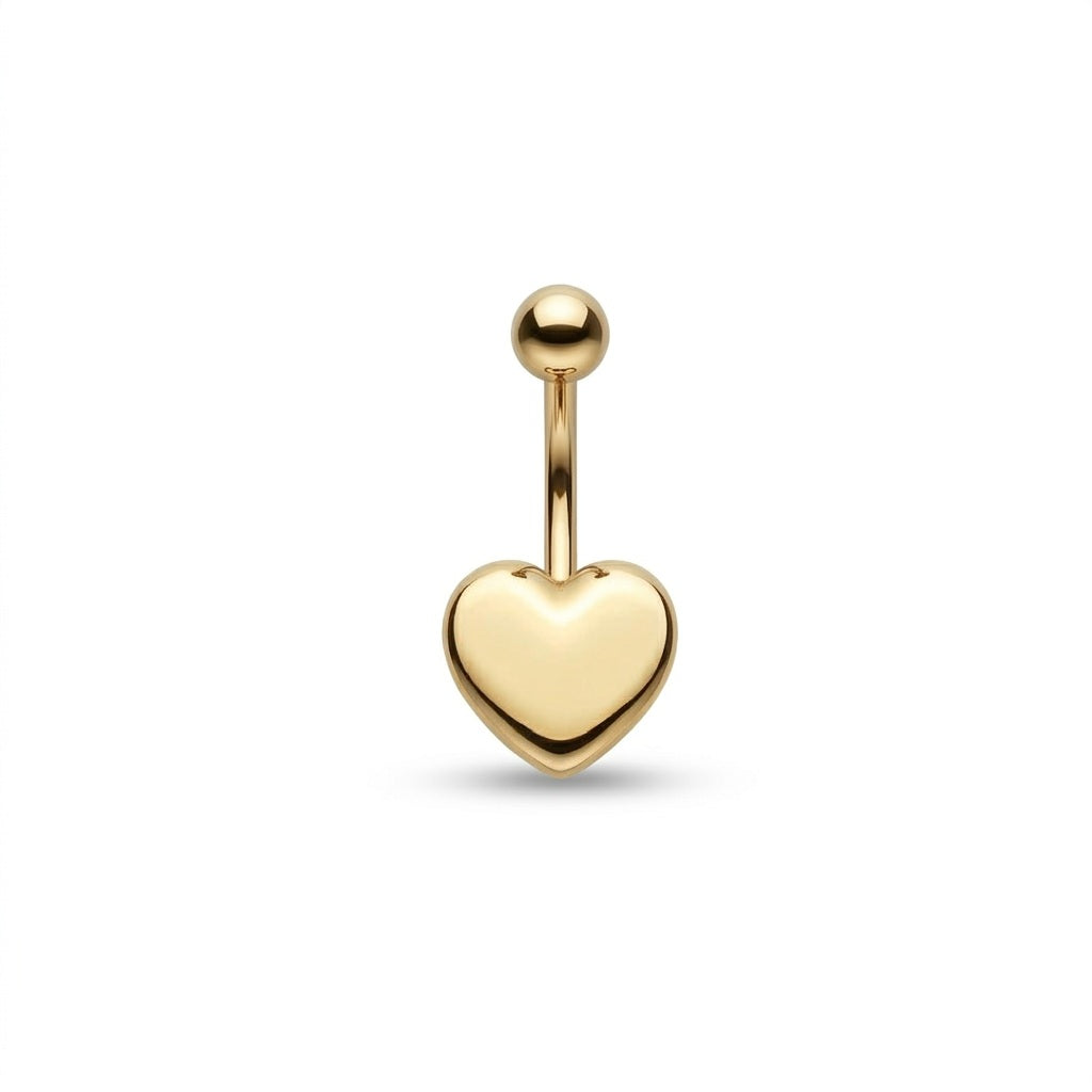 Polished Heart Stainless Steel Belly Bar | Carl Oliver UK
