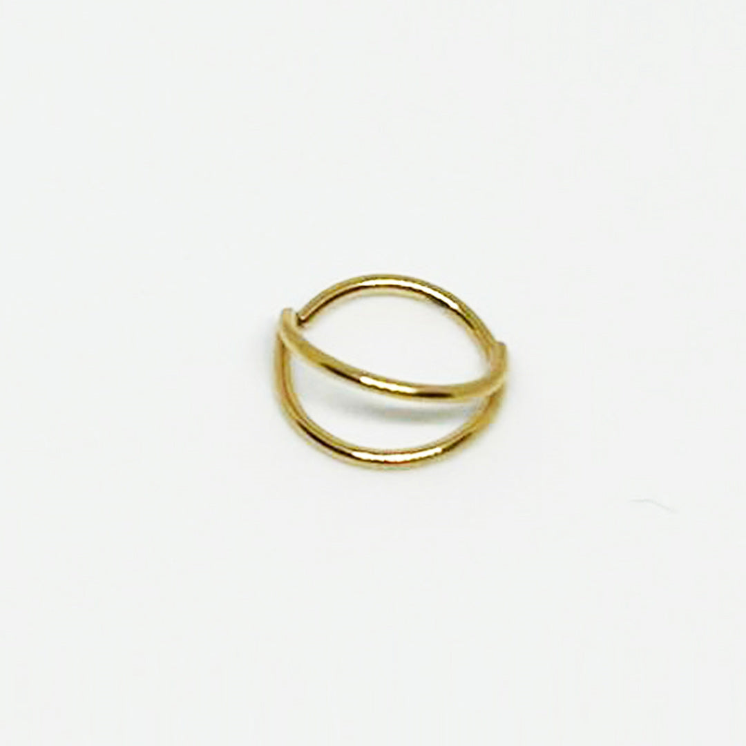 Gold Nose Ring With Stud 20G Nose Hoop Rings