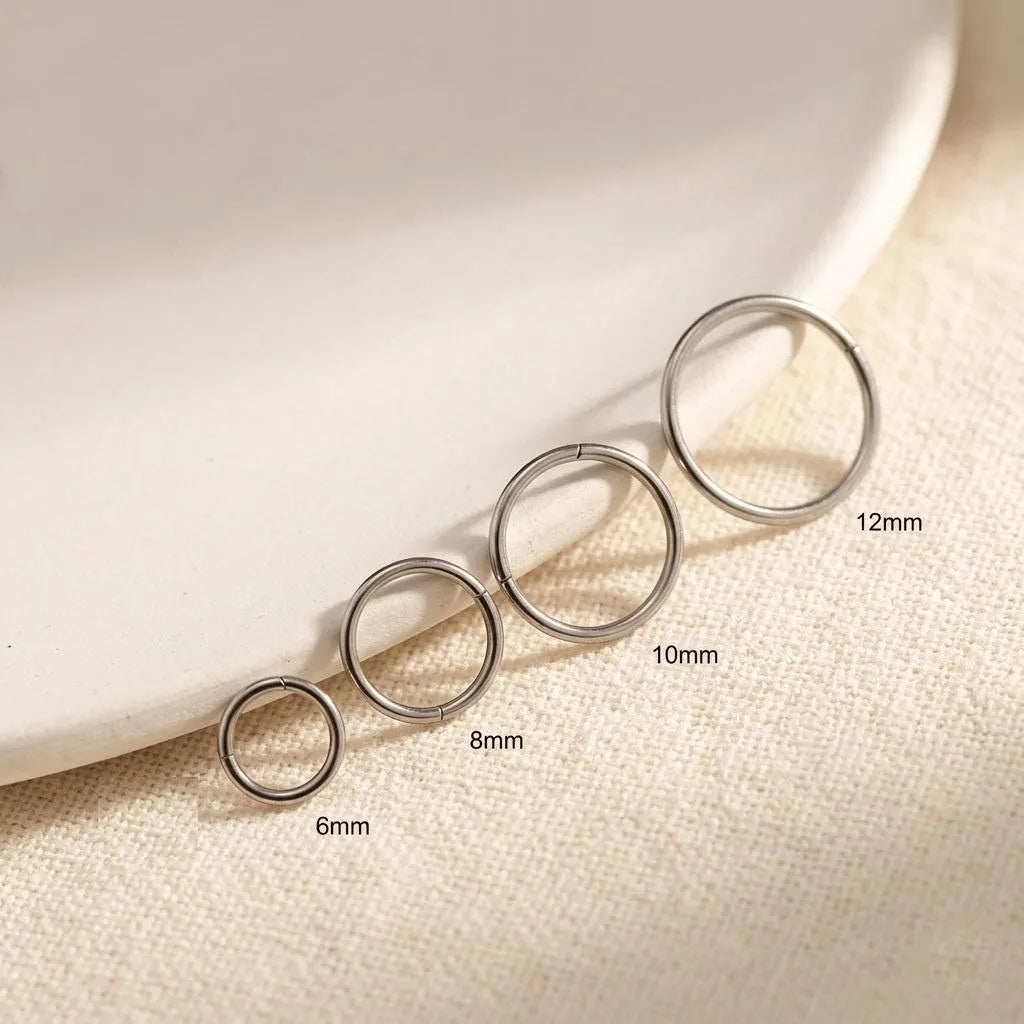Plain Clicker Rook Piercing and Hoop