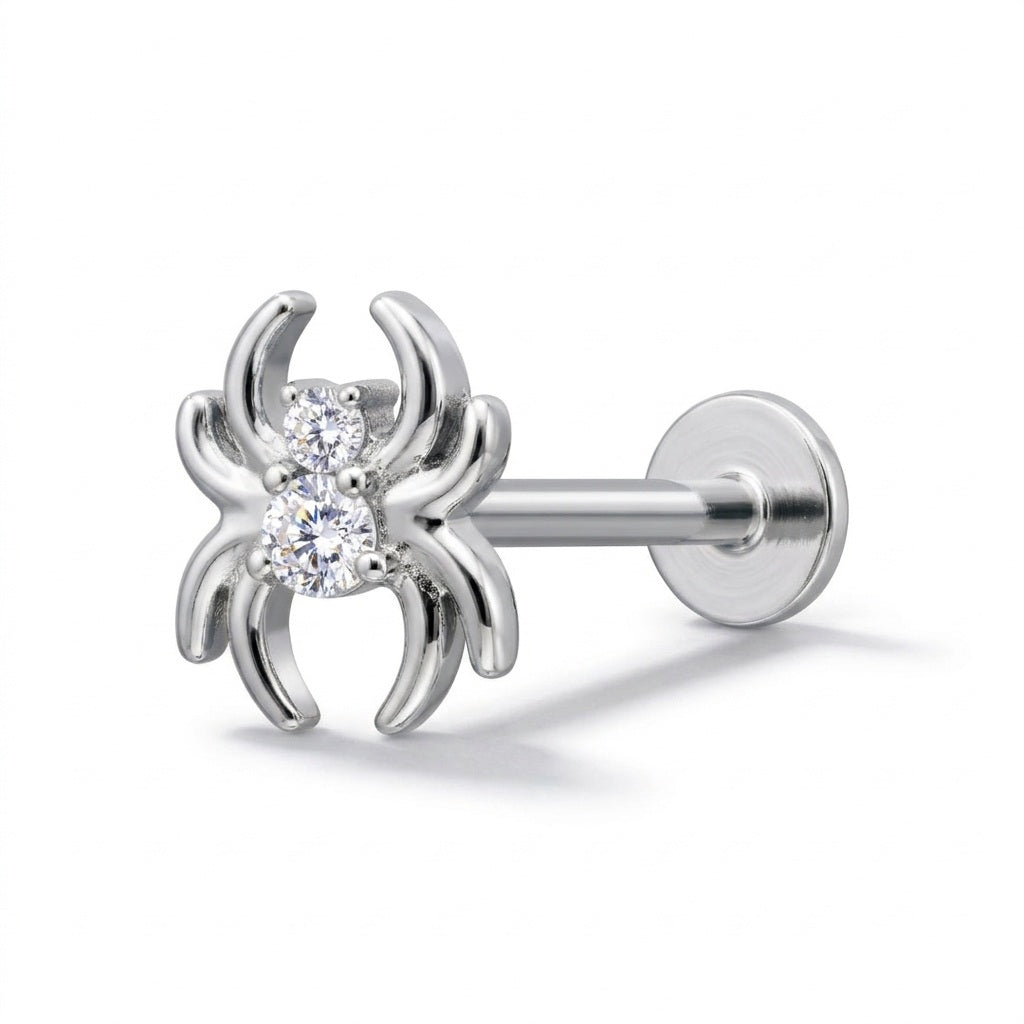 Titanium Spider CZ Tragus Piercing | Cartilage Piercing