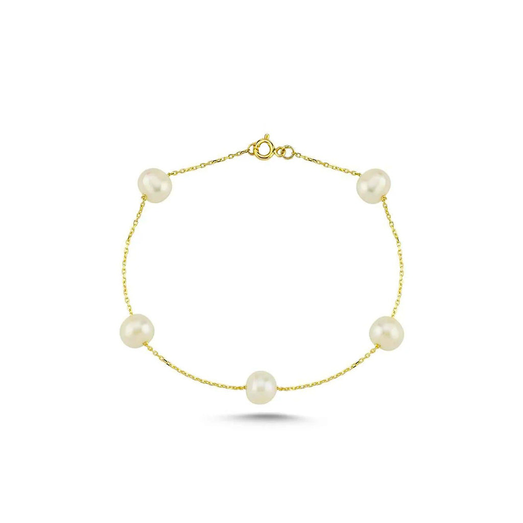 White Gold Filled Baroque Pearl Bracelet
